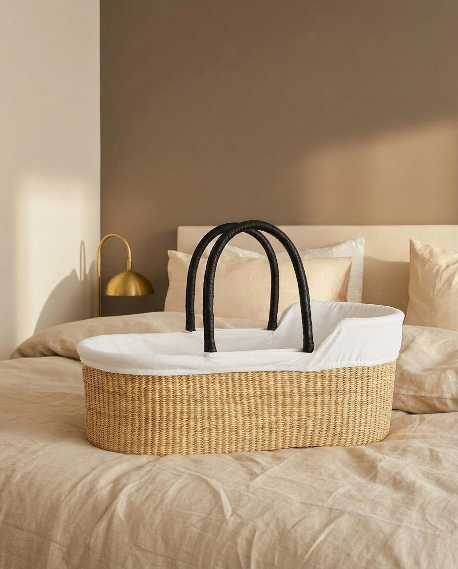 Cotton Moses Basket Liner - Off-White - Petit Filippe