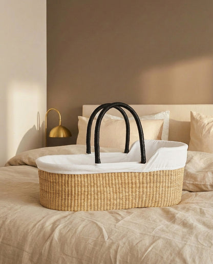 Cotton Moses Basket Liner - Off-White - Petit Filippe