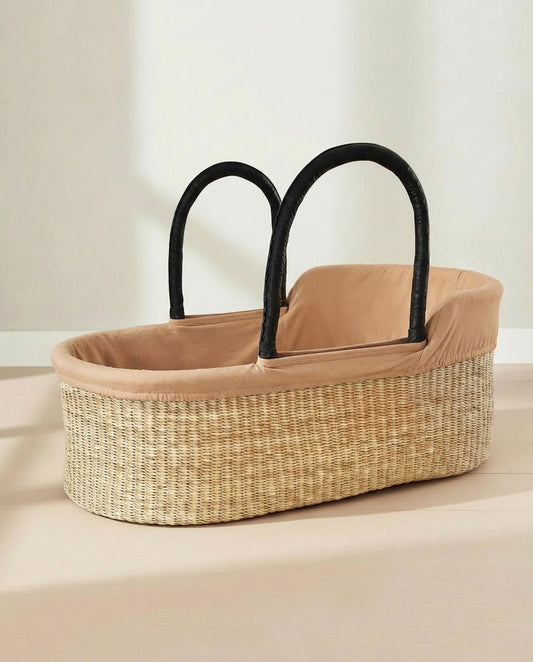 Cotton Moses Basket Liner - Beige - Petit Filippe