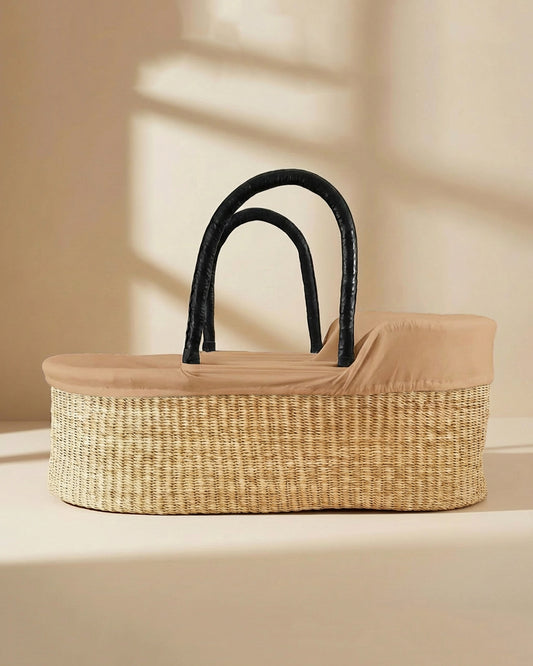 Cotton Moses Basket Liner - Beige - Petit Filippe