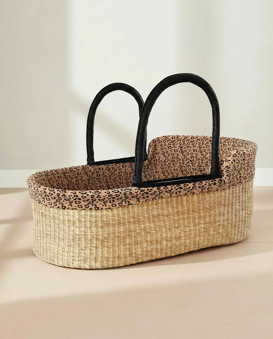 Cotton Moses Basket Liner - Leopard - Petit Filippe