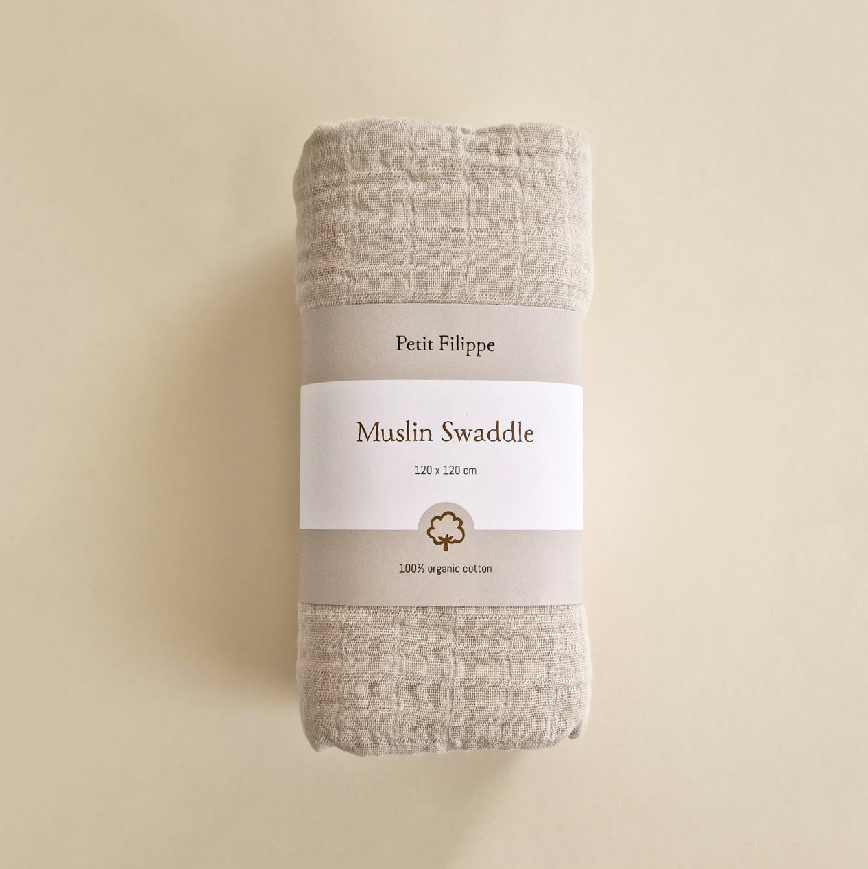 Muslin Swaddle XL - Oatmeal - Petit Filippe