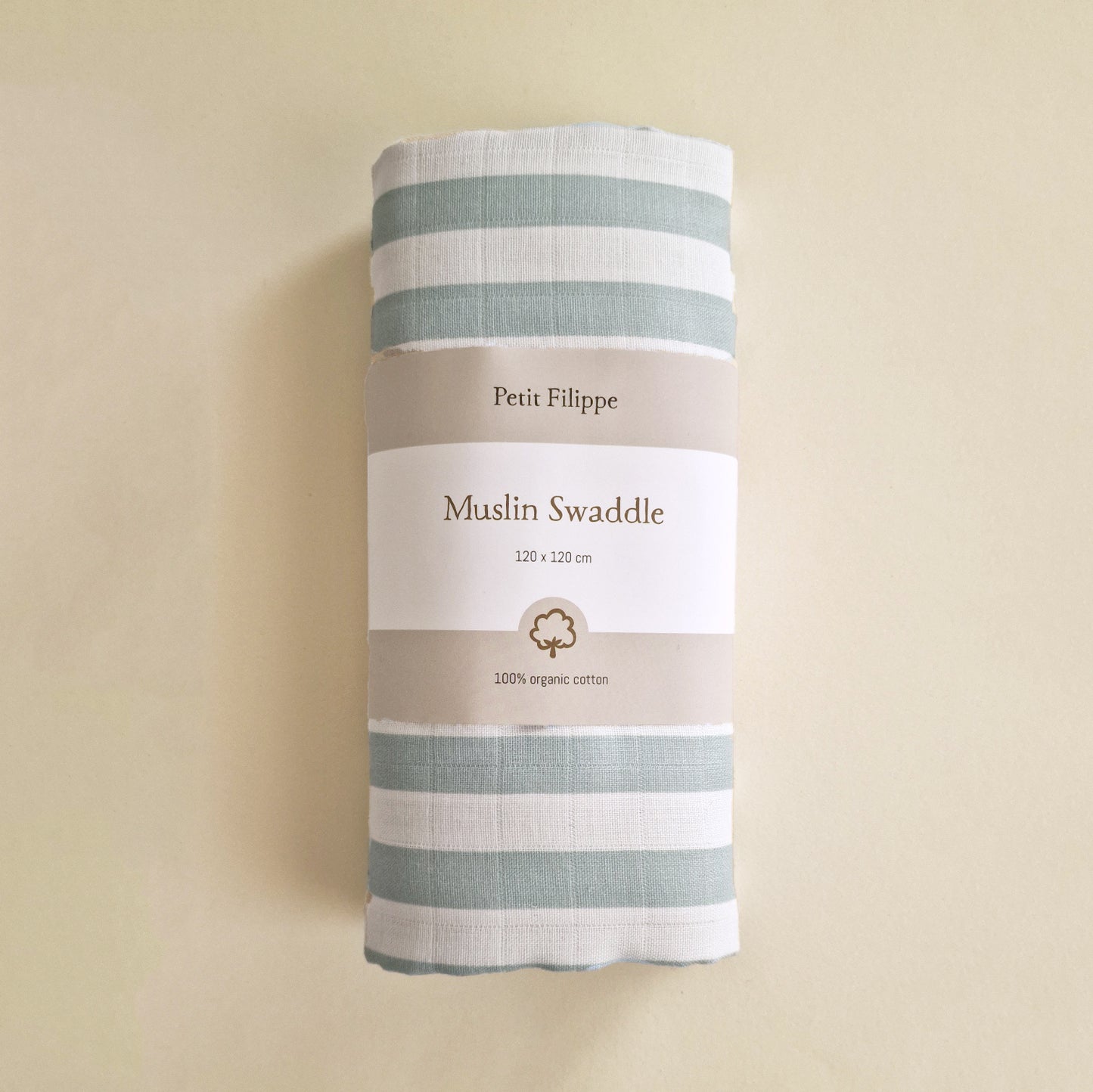 Muslin Swaddle XL - Misty Blue Stripes - Petit Filippe