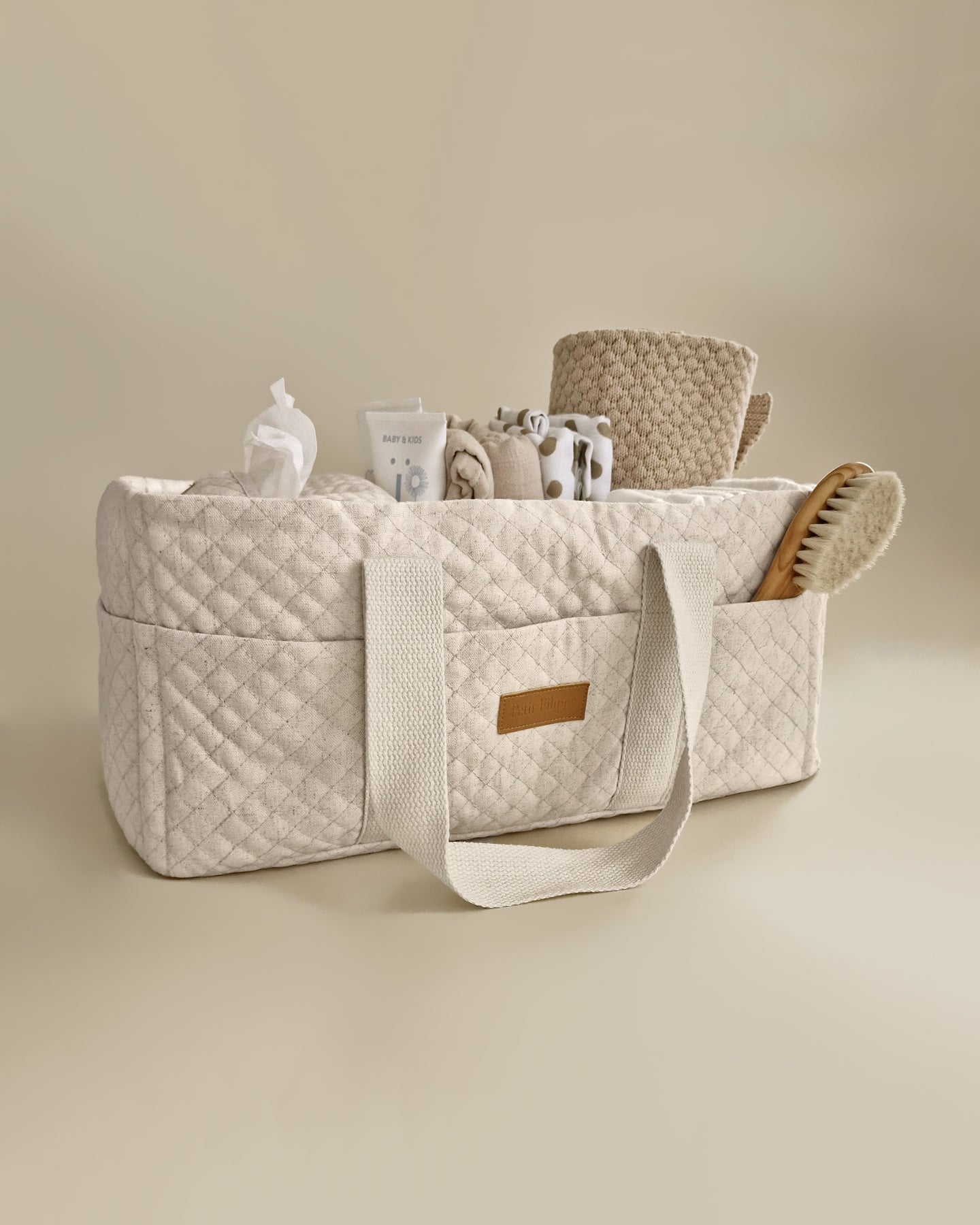 Panier à couches - Mélange de lin/coton naturel