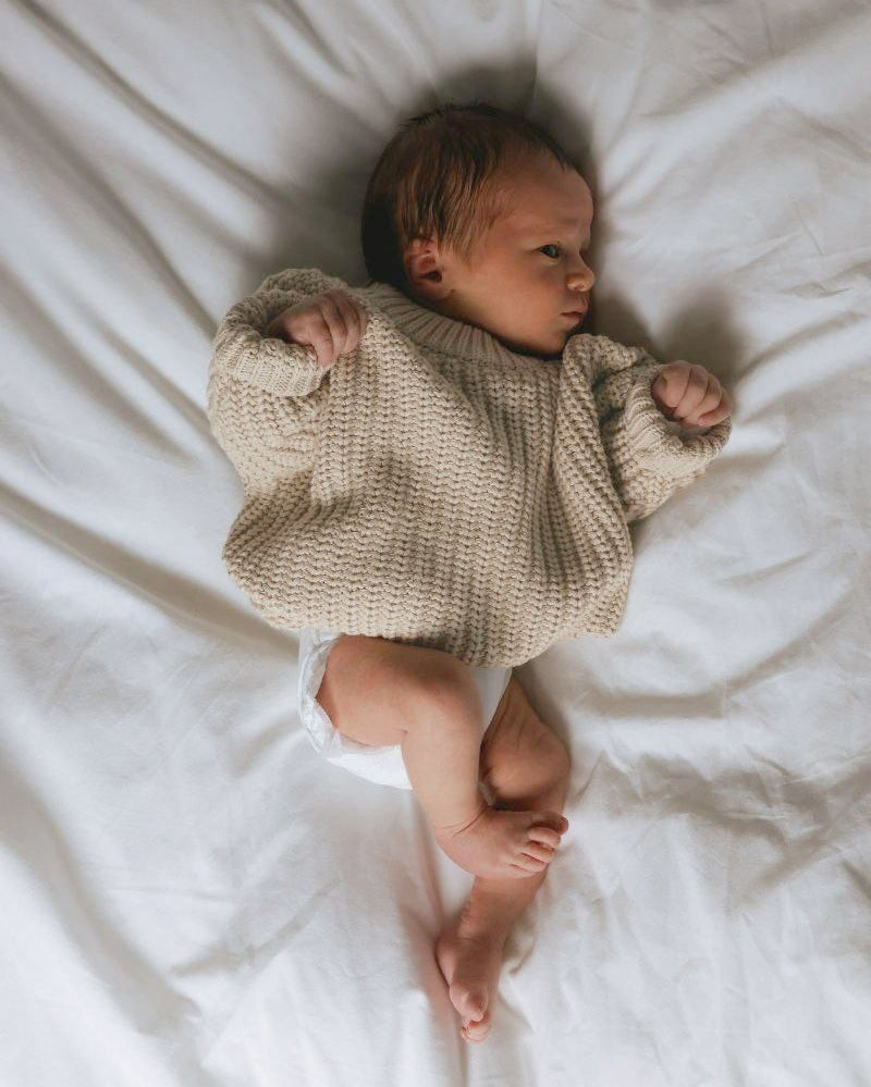 Oversized Sweater - Cotton - Oatmeal - Petit Filippe