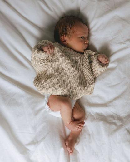 Oversized Sweater - Cotton - Oatmeal - Petit Filippe