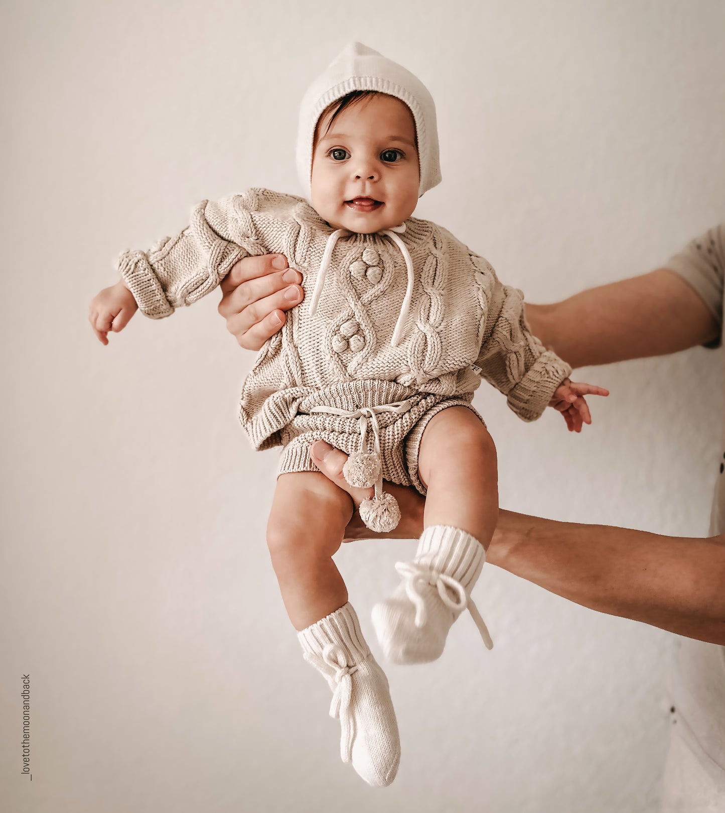 Cotton Newborn Booties - Ivory - Petit Filippe