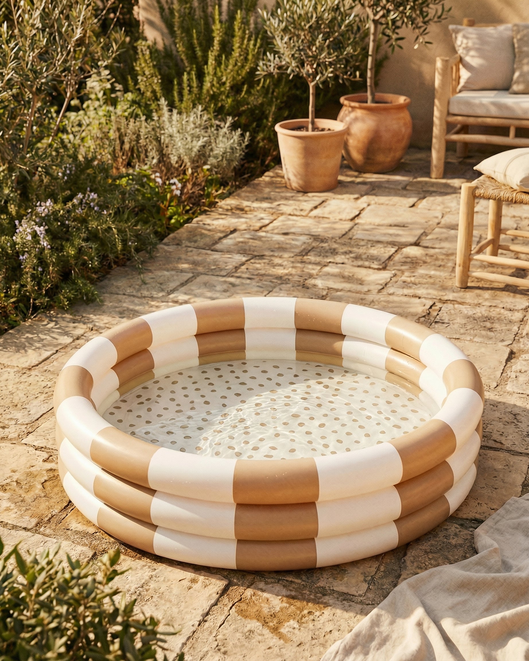 Inflatable Paddling Pool - Dots & Stripes - 120 cm - Petit Filippe