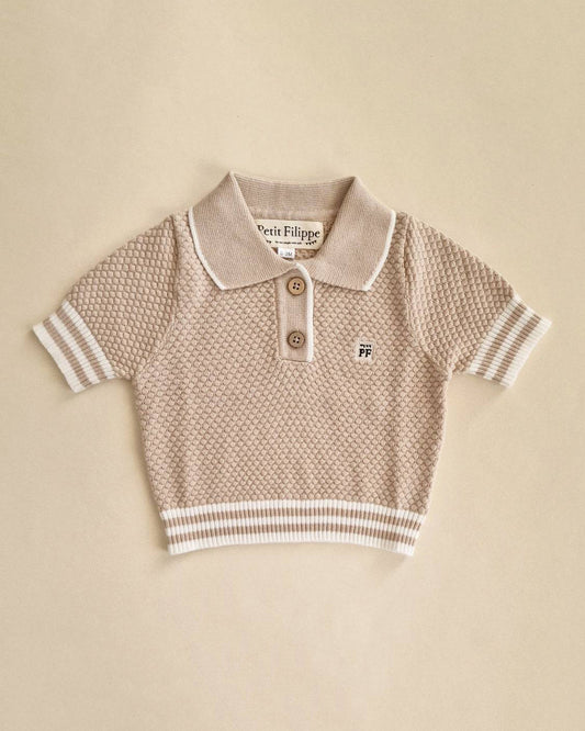Knitted Polo Shirt - Oatmeal - Petit Filippe