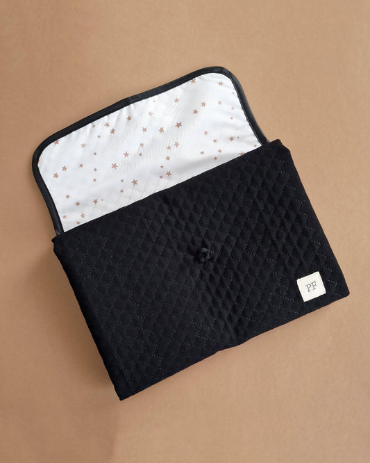 Quilted Changing Mat - Black - Petit Filippe