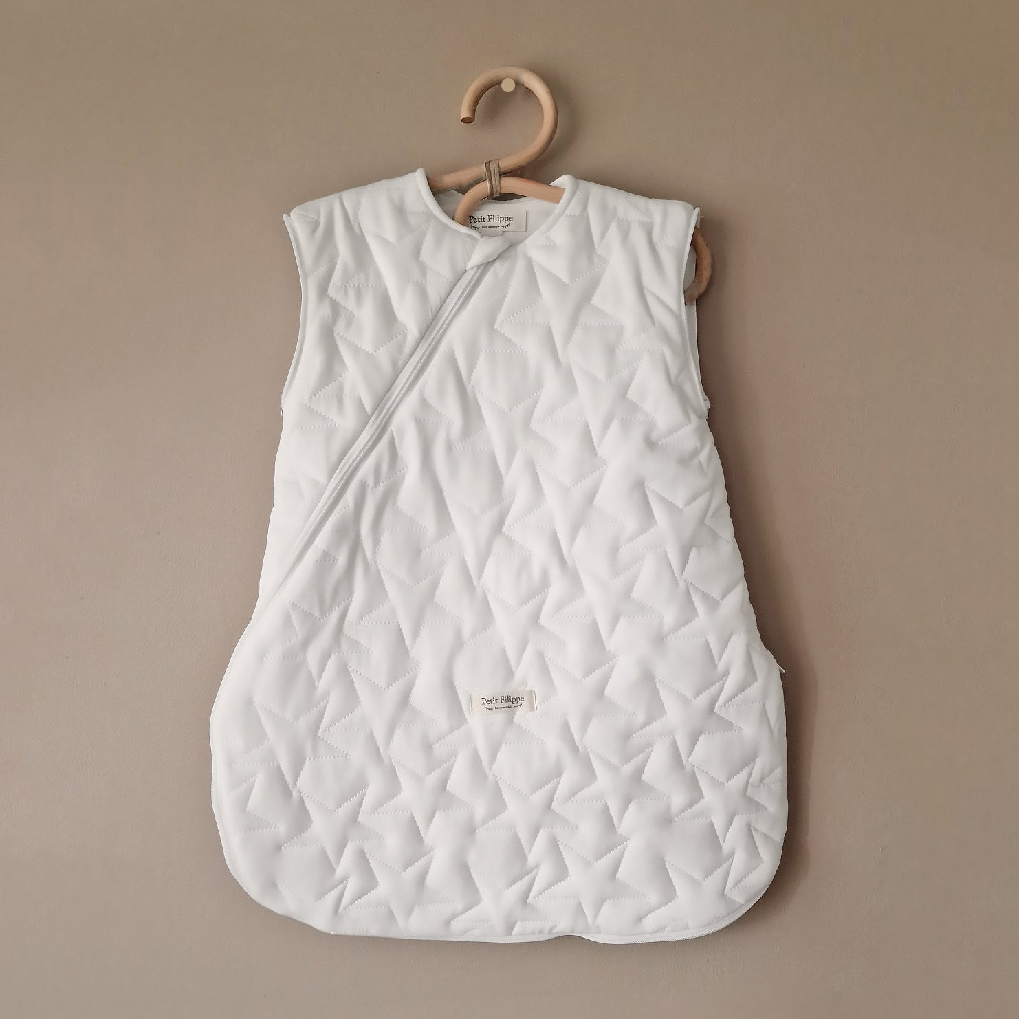 Quilted Sleeping Bag With Detachable Sleeves - Ivory - Petit Filippe
