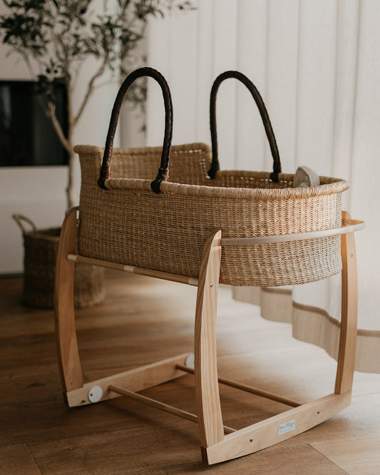Rocking Moses Basket Stand - Natural
