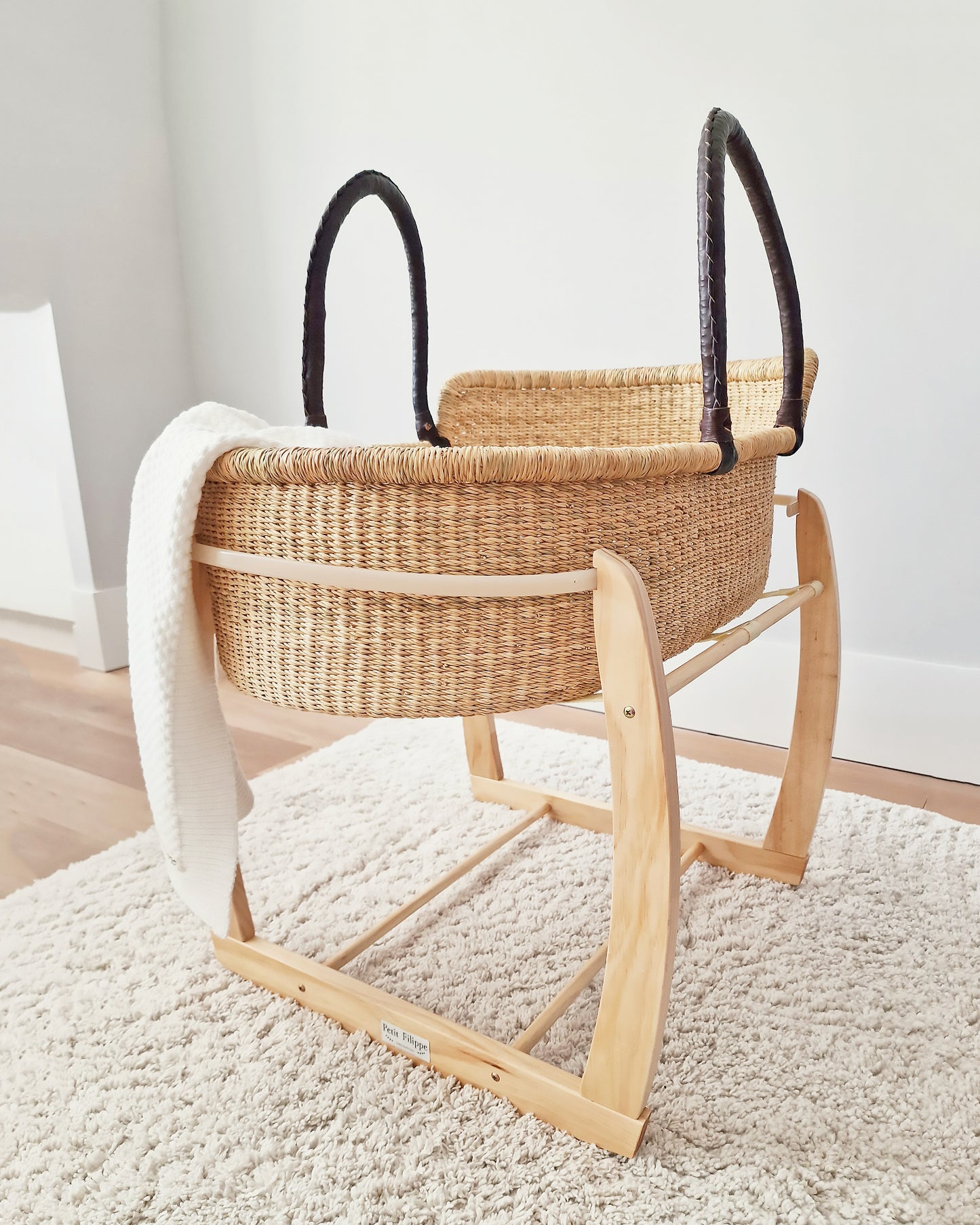 Rocking Moses Basket Stand - Natural - Petit Filippe