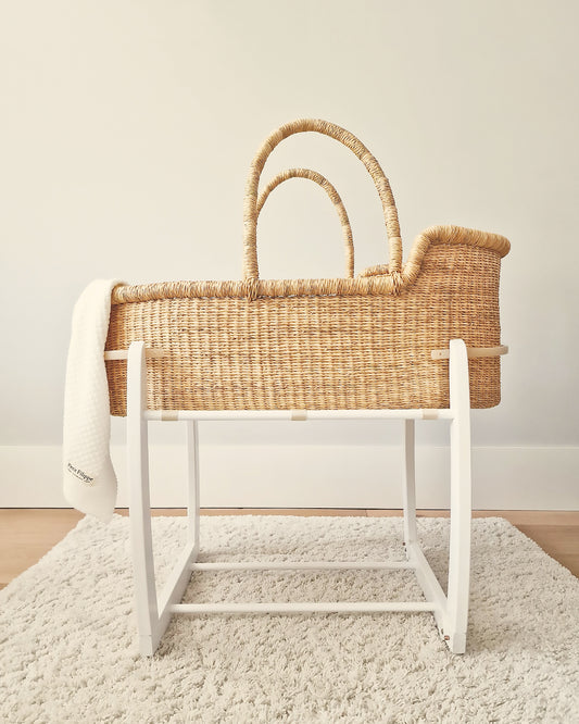 Rocking Moses Basket Stand - White - Petit Filippe