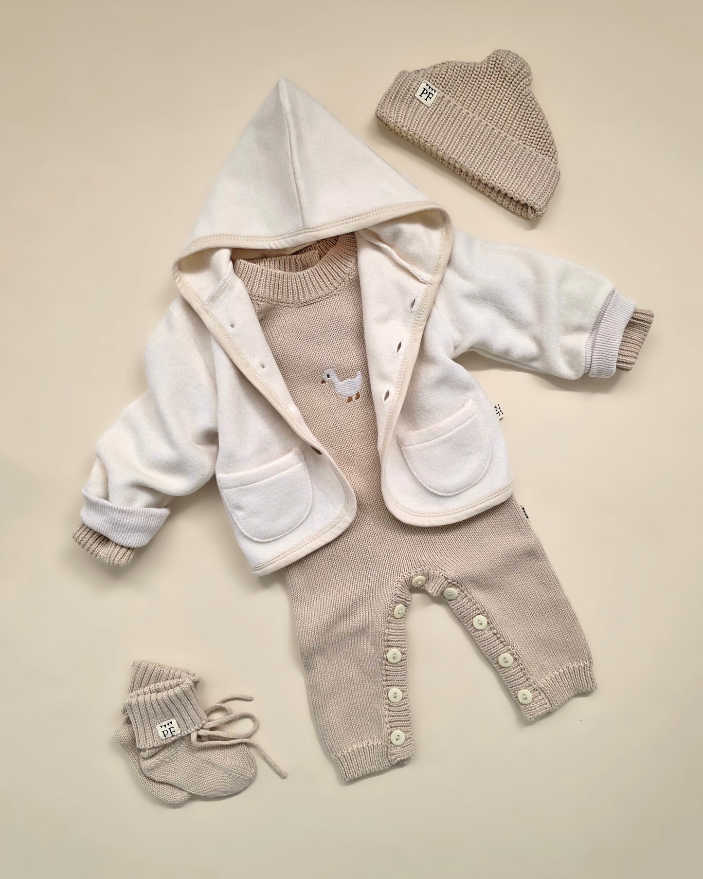 Merino Wool Fleece Jacket - Natural - Petit Filippe