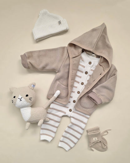 Merino Wool Fleece Jacket - Oatmeal - Petit Filippe