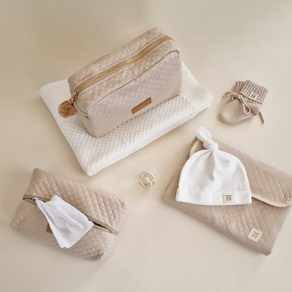 Quilted Toiletry Bag - Oatmeal - Petit Filippe