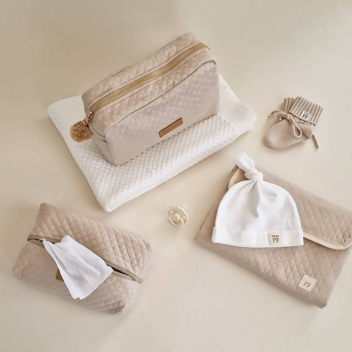 Quilted Changing Mat - Oatmeal - Petit Filippe