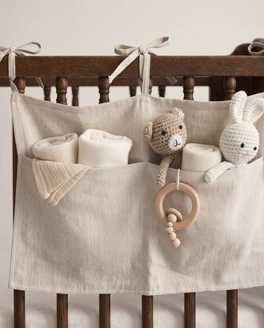 Organiseur de lit bébé – Coton – Natural