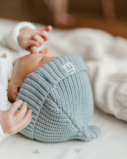 Short Beanie - Baumwolle - Misty Blue