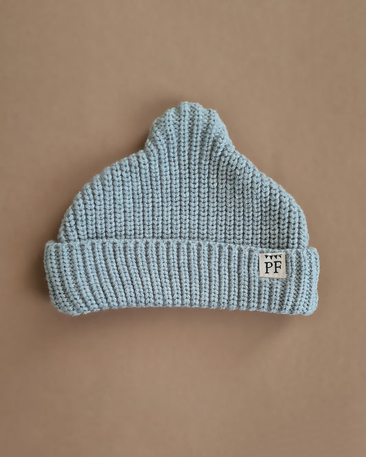 Short Beanie - Baumwolle - Misty Blue