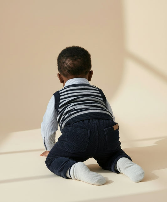 Pantalon en velours côtelé - Bleu nuit