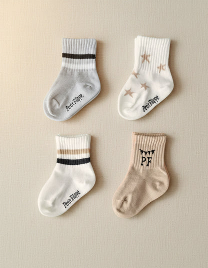 Sporty Socks - 2 pack - Stars & Grey - Petit Filippe
