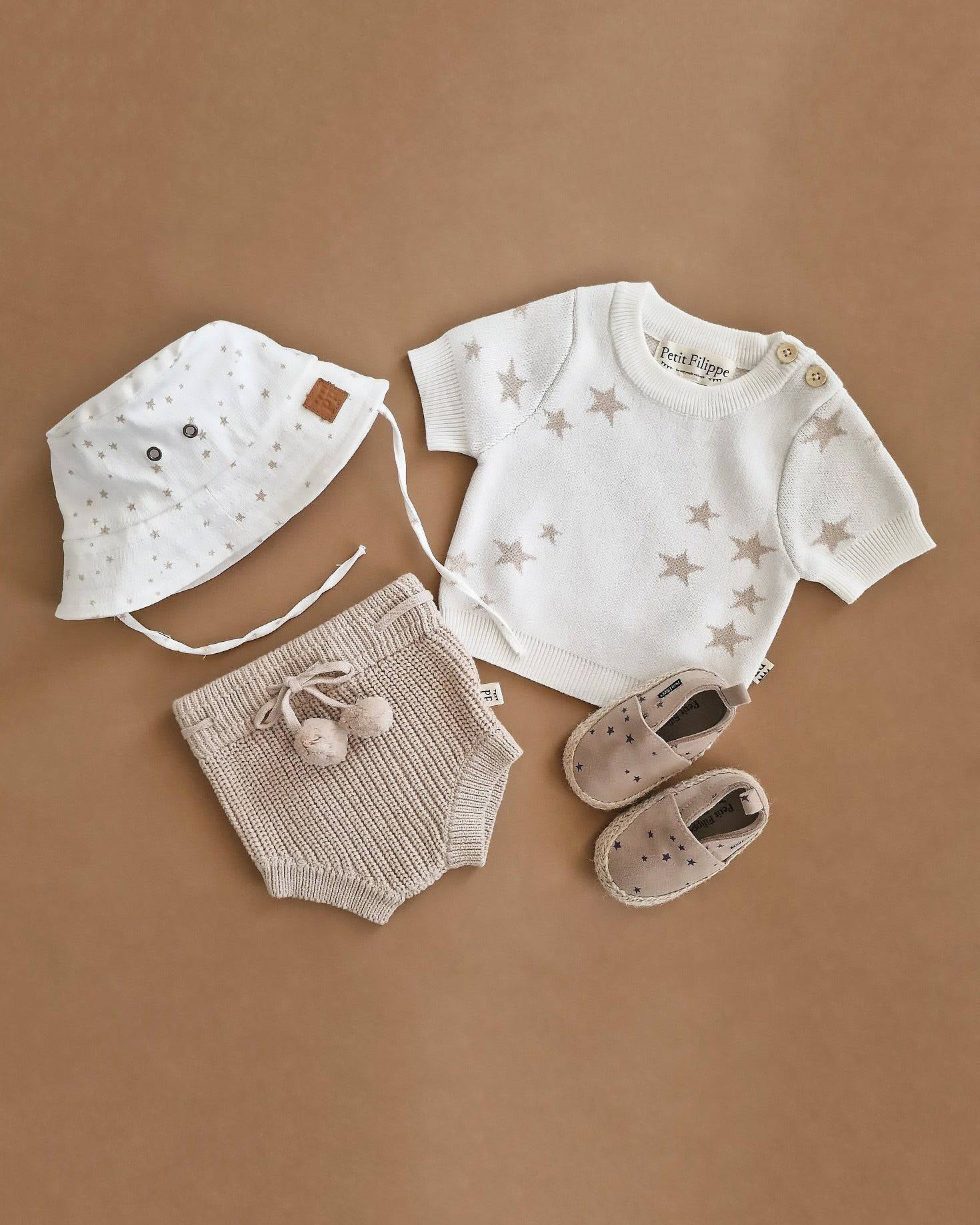 Starry Sweater - Short Sleeve - Cotton - Ivory - Petit Filippe