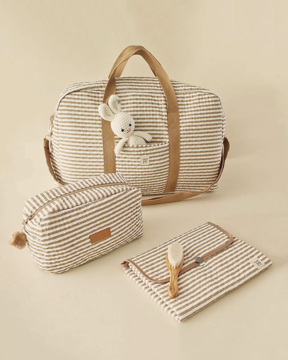 Quilted Toiletry Bag - Striped - Petit Filippe