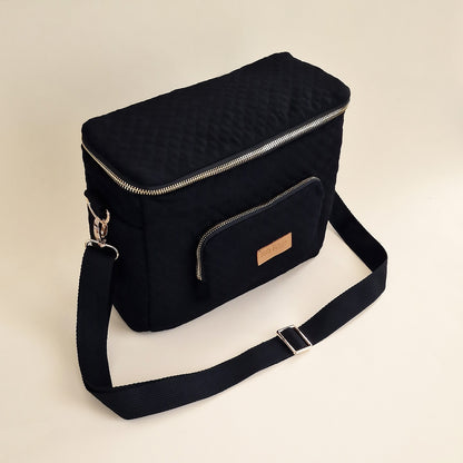 Quilted Stroller & Crossbody Bag - Black - Petit Filippe