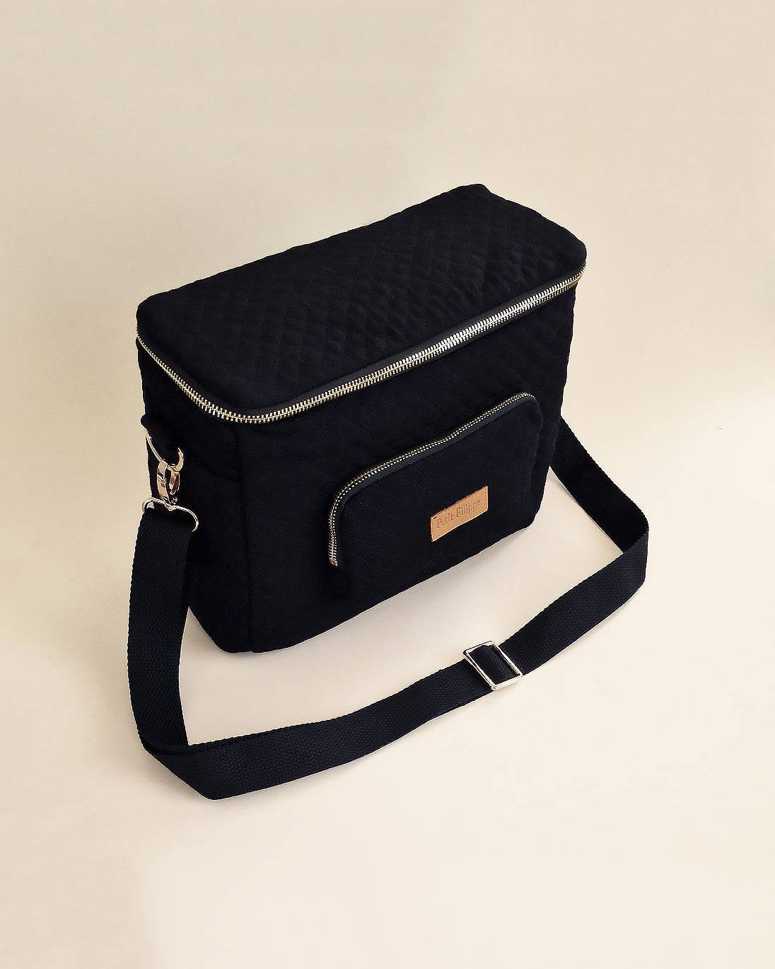 Quilted Stroller & Crossbody Bag - Black - Petit Filippe