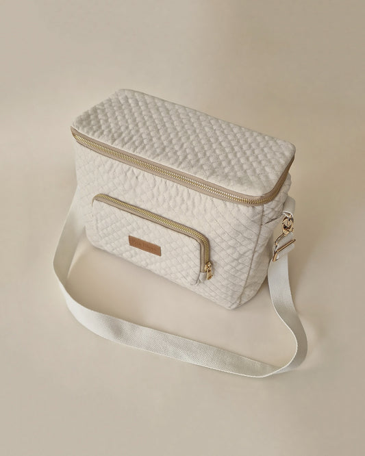 Quilted Stroller & Crossbody Bag - Natural Linen/Cotton Blend - Petit Filippe
