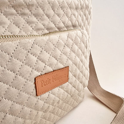 Quilted Stroller & Crossbody Bag - Oatmeal - Petit Filippe