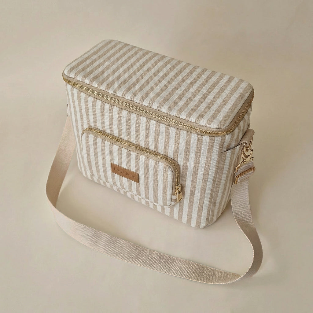 Canvas Stroller & Crossbody Bag - Oatmeal Striped - Petit Filippe