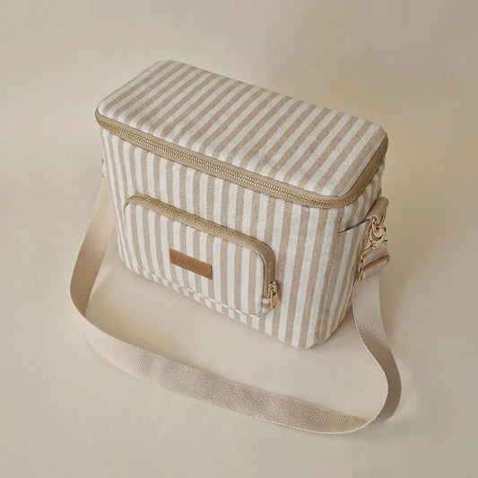 Canvas Stroller & Crossbody Bag - Oatmeal Striped - Petit Filippe