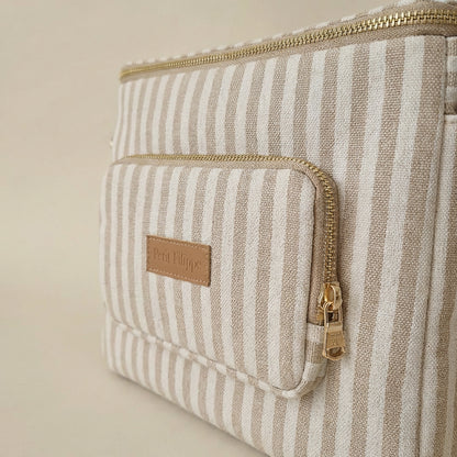 Canvas Stroller & Crossbody Bag - Oatmeal Striped - Petit Filippe