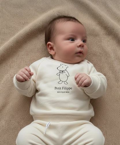 Sweatshirt - Teddy Bear - Ecru - Petit Filippe