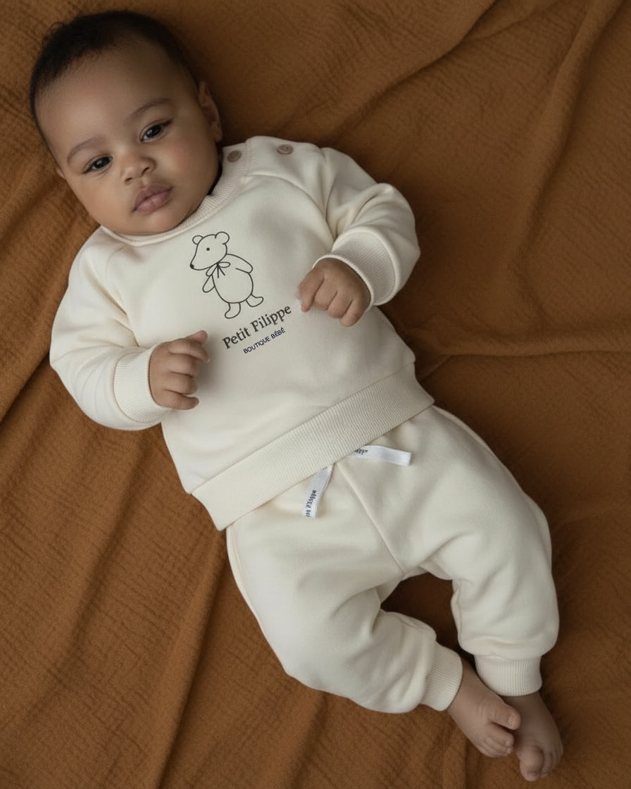 Sweatshirt - Teddy Bear - Ecru - Petit Filippe