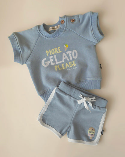 Sweatshirt - More Gelato Please - Steel Blue - Petit Filippe