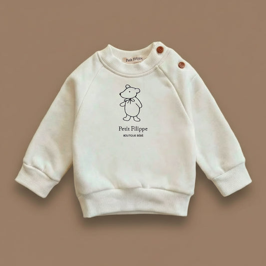 Sweatshirt - Teddy Bear - Ecru - Petit Filippe
