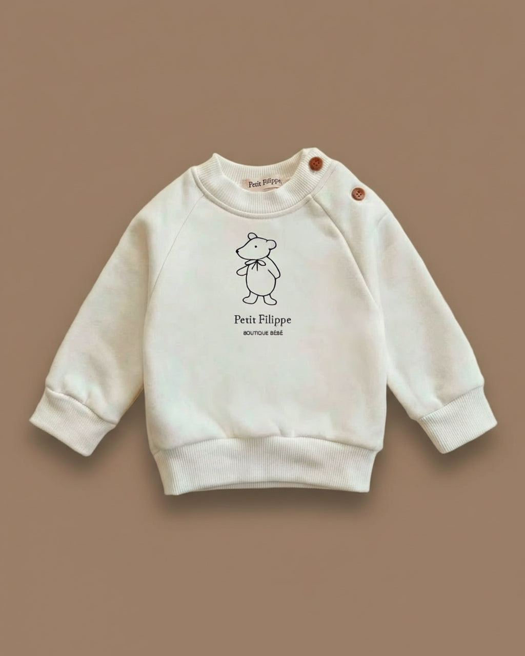 Sweatshirt - Teddy Bear - Ecru - Petit Filippe