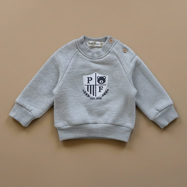 Sweatshirt - Varsity Crest - Grey - Petit Filippe