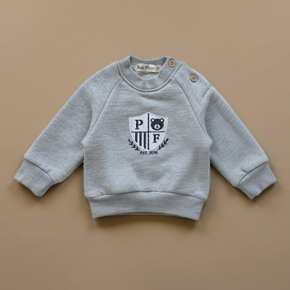 Sweatshirt - Varsity Crest - Grey - Petit Filippe