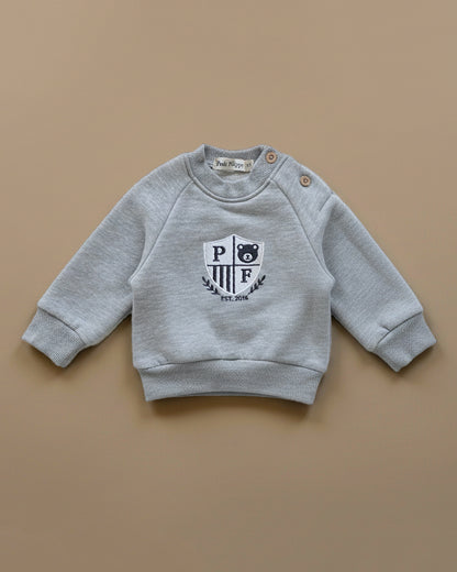 Sweatshirt - Varsity Crest - Grey - Petit Filippe