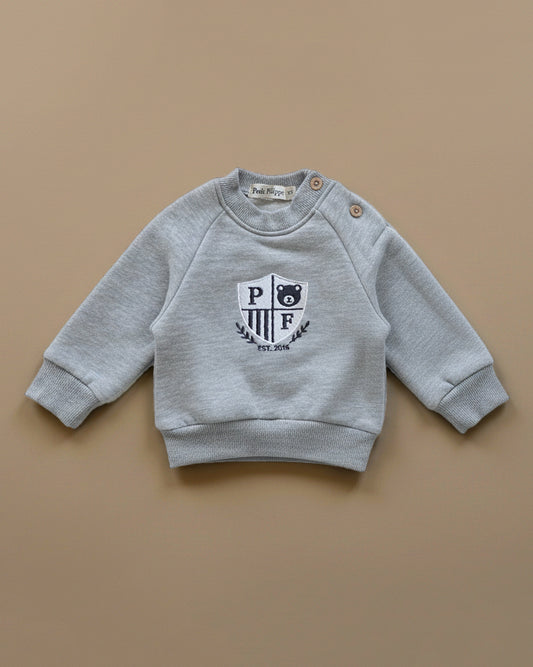 Sweatshirt - Varsity Crest - Grey - Petit Filippe