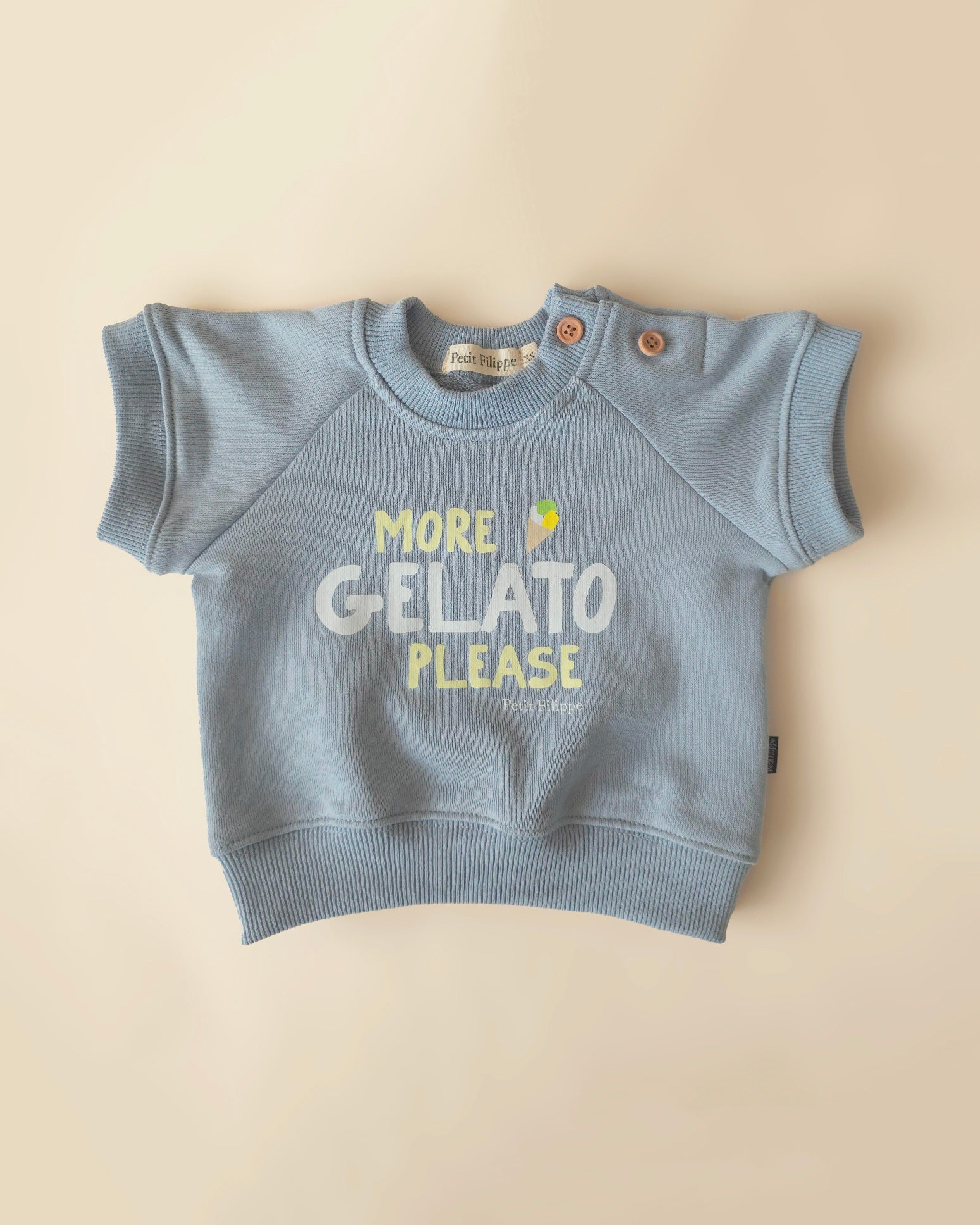 Sweatshirt - More Gelato Please - Steel Blue - Petit Filippe