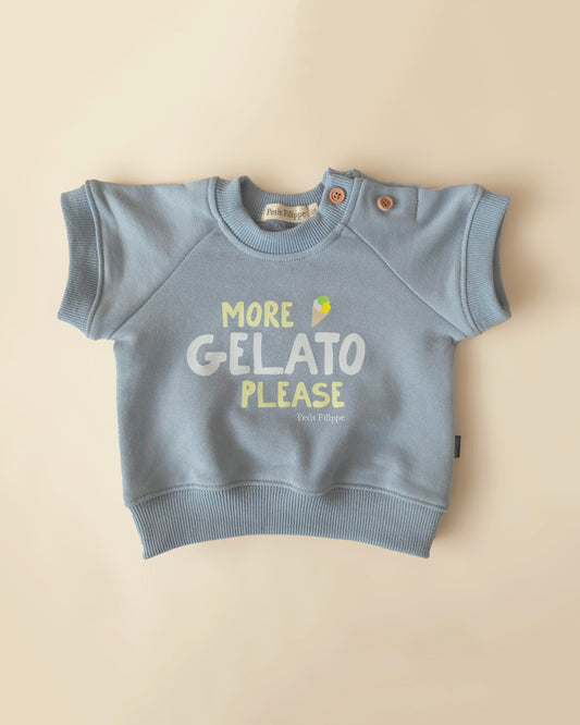 Sweatshirt - More Gelato Please - Steel Blue - Petit Filippe