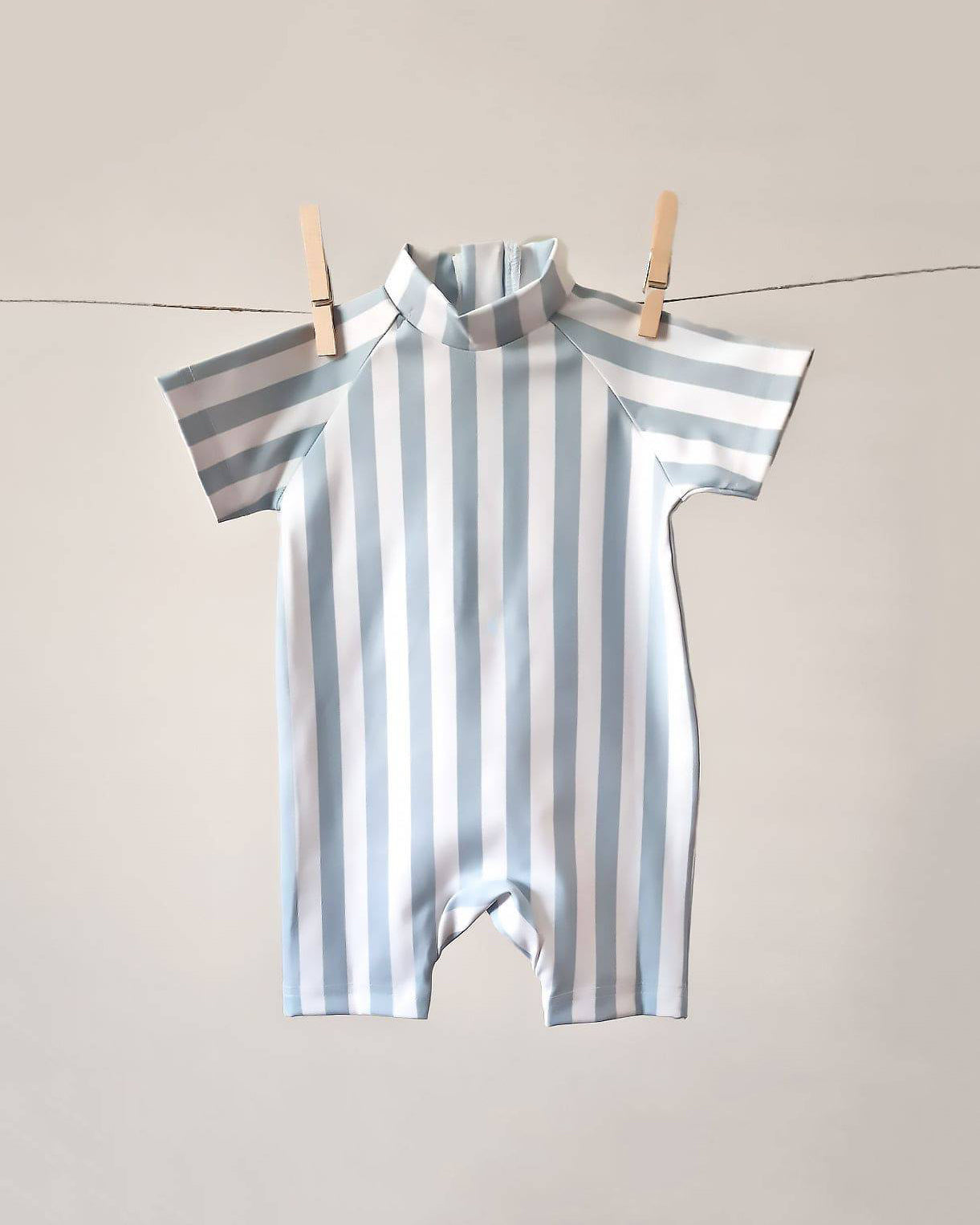 Baby Swim Playsuit - UPF50+ - Misty Blue Stripes - Petit Filippe