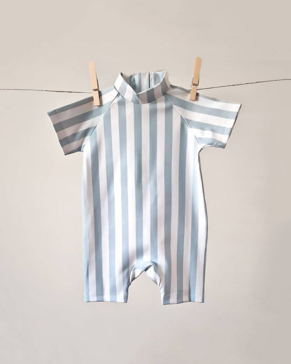 Baby Swim Playsuit - UPF50+ - Misty Blue Stripes - Petit Filippe