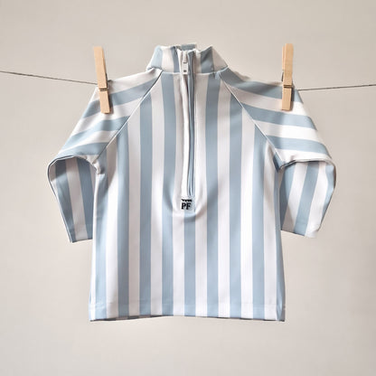 Baby Swim Shirt - UPF50+ - Misty Blue Striped - Petit Filippe
